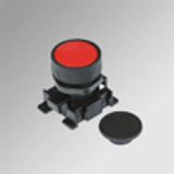 Drucktaster mit roter und schwarzer Scheibe - push button
